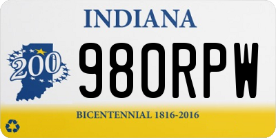 IN license plate 980RPW