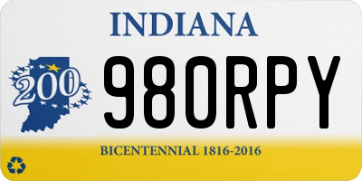IN license plate 980RPY