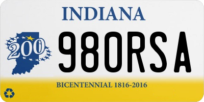 IN license plate 980RSA