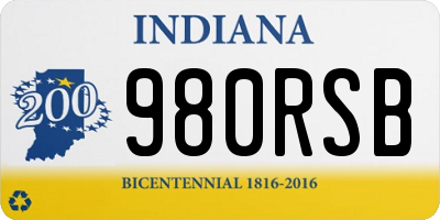 IN license plate 980RSB
