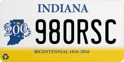 IN license plate 980RSC