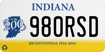 IN license plate 980RSD