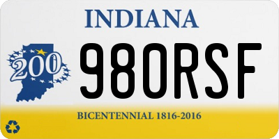 IN license plate 980RSF
