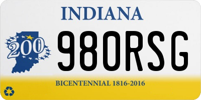 IN license plate 980RSG