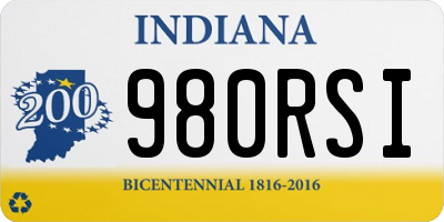IN license plate 980RSI