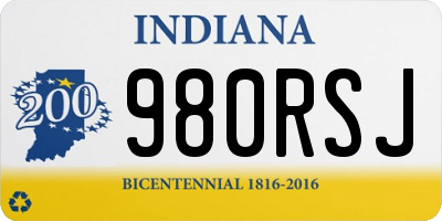 IN license plate 980RSJ