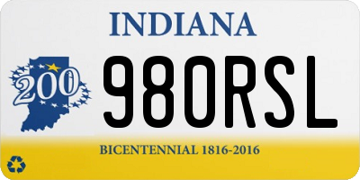 IN license plate 980RSL