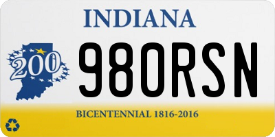 IN license plate 980RSN