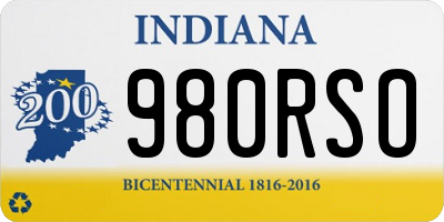 IN license plate 980RSO