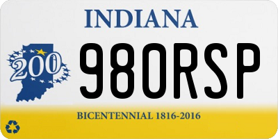 IN license plate 980RSP
