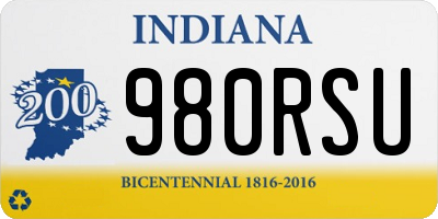 IN license plate 980RSU