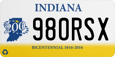 IN license plate 980RSX