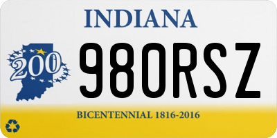 IN license plate 980RSZ