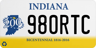 IN license plate 980RTC