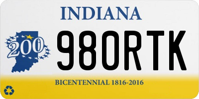 IN license plate 980RTK