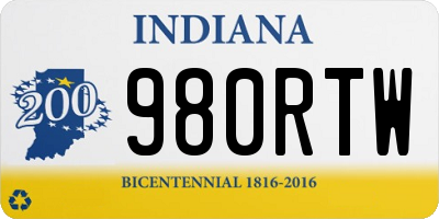 IN license plate 980RTW