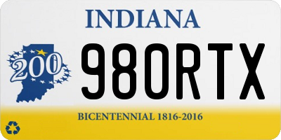 IN license plate 980RTX