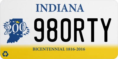 IN license plate 980RTY