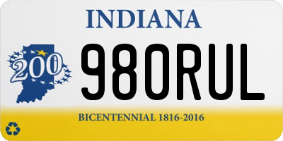 IN license plate 980RUL