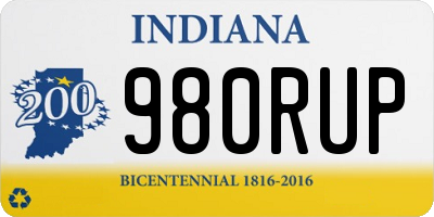 IN license plate 980RUP