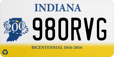 IN license plate 980RVG