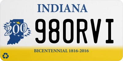 IN license plate 980RVI