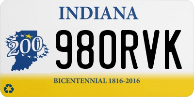 IN license plate 980RVK