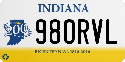 IN license plate 980RVL