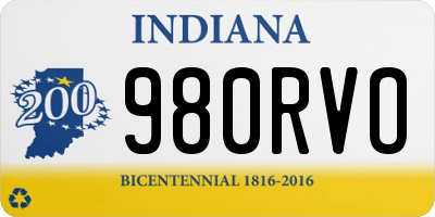 IN license plate 980RVO