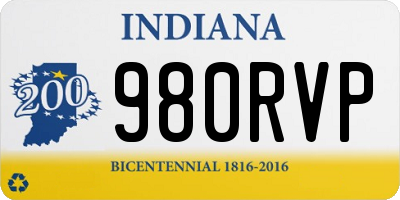 IN license plate 980RVP