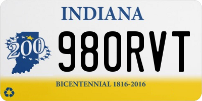 IN license plate 980RVT