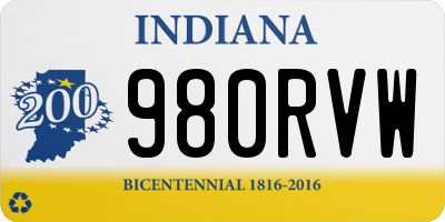 IN license plate 980RVW