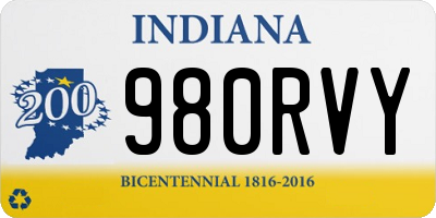 IN license plate 980RVY