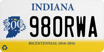 IN license plate 980RWA