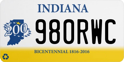 IN license plate 980RWC
