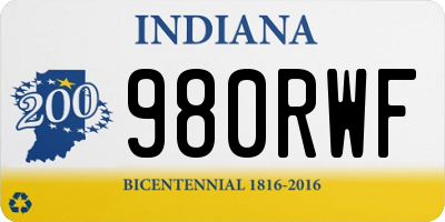 IN license plate 980RWF