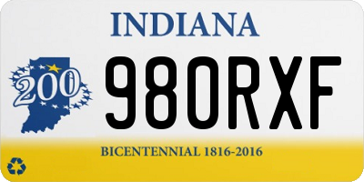 IN license plate 980RXF