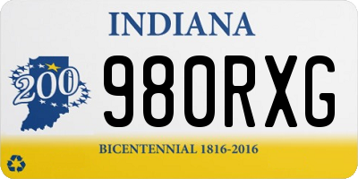 IN license plate 980RXG