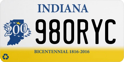 IN license plate 980RYC