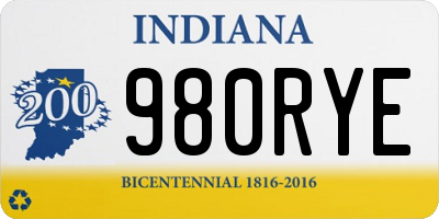 IN license plate 980RYE