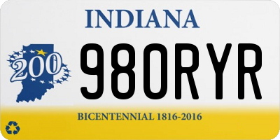 IN license plate 980RYR