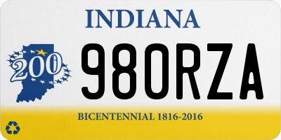 IN license plate 980RZA