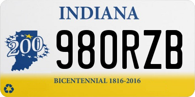 IN license plate 980RZB