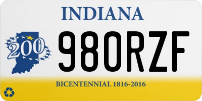IN license plate 980RZF