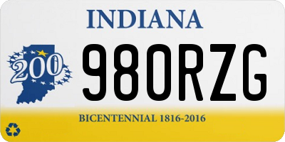 IN license plate 980RZG