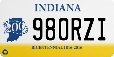 IN license plate 980RZI
