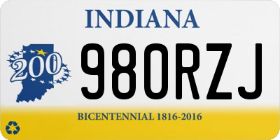 IN license plate 980RZJ