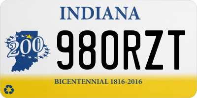 IN license plate 980RZT
