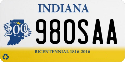 IN license plate 980SAA