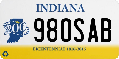 IN license plate 980SAB